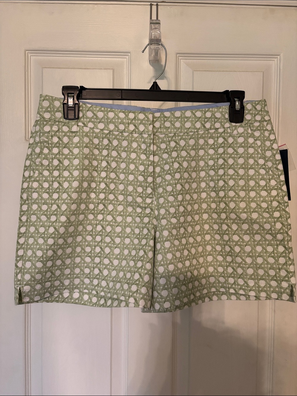 crown & ivy Light Green Geo-Print Cotton Blend Shorts